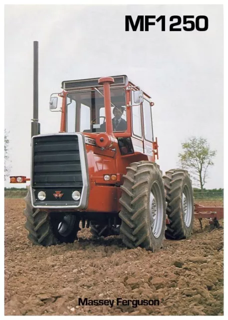 Vintage Massey Ferguson Tractor 1250 SALES BROCHURE/POSTER ADVERT A3