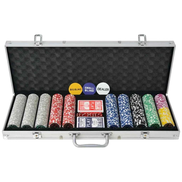 ポーカーセット 500 アルミニウム レーザー チップ付き EUR 96.30
