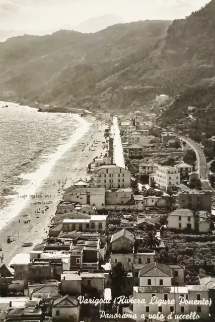 Cartolina - Varigotti ( Riviera Ligure Ponente ) - Panorama a volo - 1955 ca.