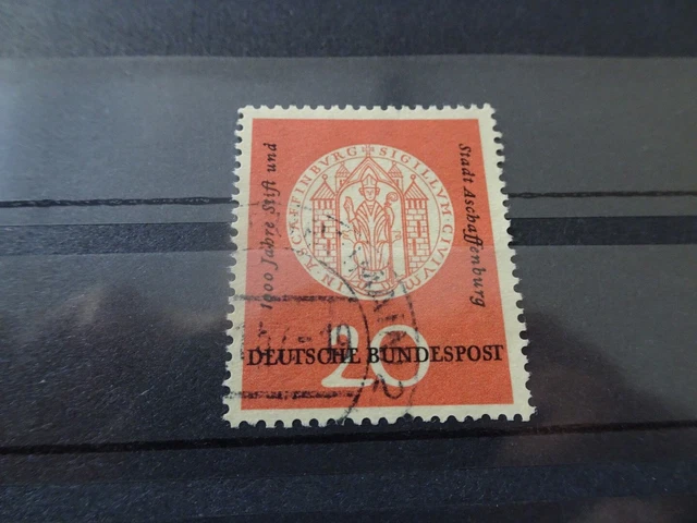 Bund Michel 255 VII gelbliches Papier gestempelt Plattenfehler VII (8869)