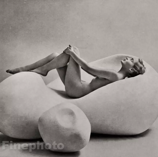 1950s Vintage ZOLTAN GLASS Female Nude Mid Century Sculpture Photo Engraving Art