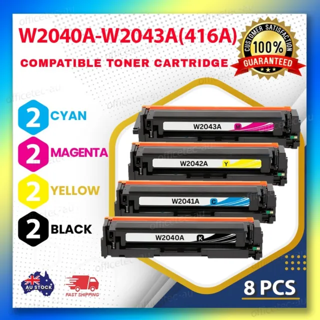 8x Compatible Toner for HP 416A W2040A-W2043A LaserJet M454 M479 M454nw M479fdn