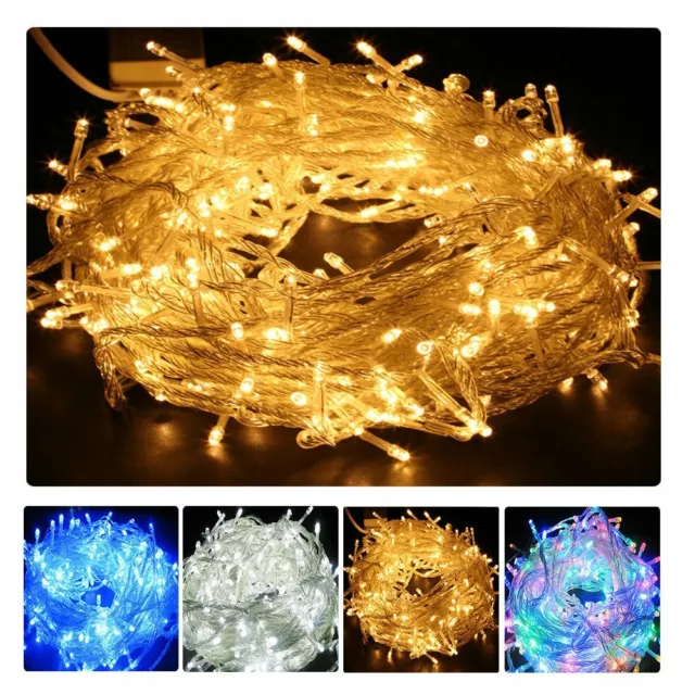 100/200/500 LED Solar Powered Fairy String Lights Christmas Tree Outdoor Party