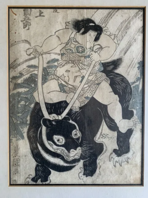 1800 Toyokuni 1st Onoe Japanese Ukiyo-e Kintaro Kabuki Original Woodblock Print