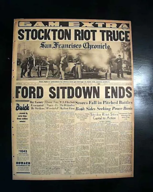 STOCKTON CANNERY STRIKE OF 1937 Spinach Riot California 1937 Old NYC Newspaper