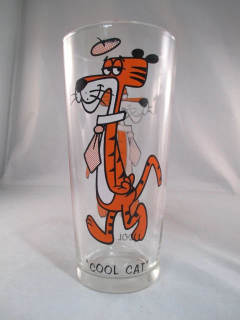 Cool Cat 1973 Warner Bros. Pepsi Collectors Glass Brockway (thick) Black Letters