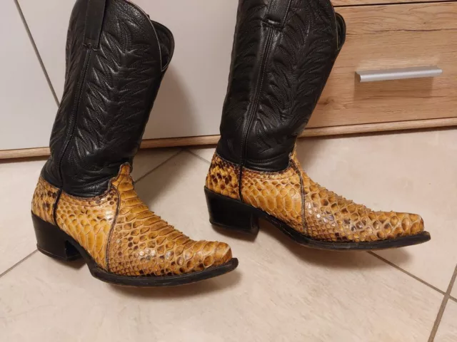 Stivali Texani Sonora Boots Originali In vera Pelle Pitone chiaro