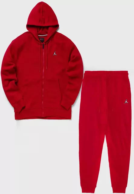 Nike Mens Jordan Fleece Tracksuit Hoody Joggers Sweatpants Hoodie Bottoms Red