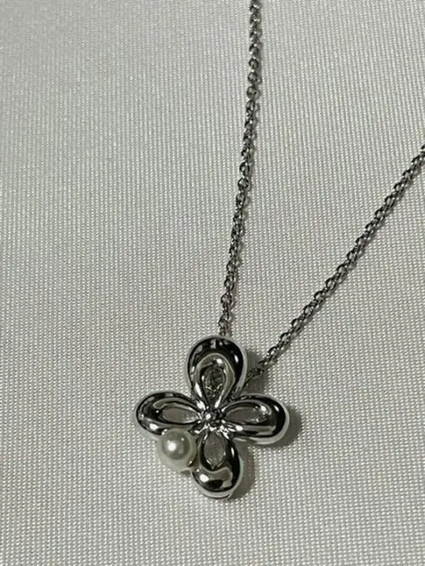 super beautiful TASAKI necklace pearl silver pearl clover