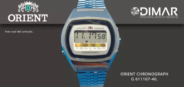 Uhr Vintage ORIENT QUARTZ, LCD, Chronograph G 11107-40, Jahre 70