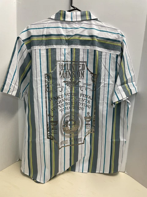 Disney Haunted Mansion Madame Leota Striped Button Down MEDIUM New with Tags