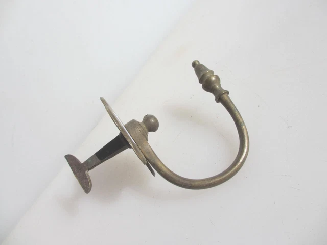 Victorian Brass Coat Hook Hat Hanger Old Antique Vintage 3
