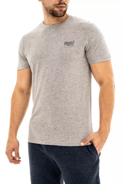 Superdry Mens Cotton Logo Tee Crew Neck Solid T-Shirt