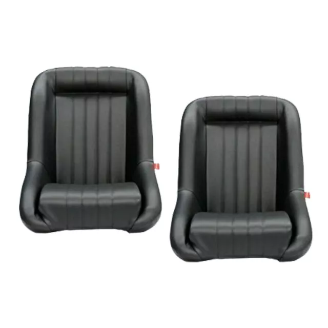 Low Back PU Leather Bucket Seats Car Fixed Back Black for Mini Cooper Pair