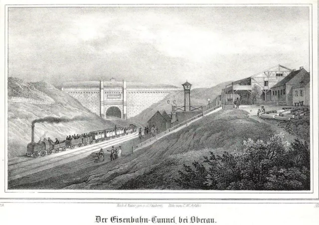 Der Eisenbahn-Tunnel bei Oberau (bei Meißen/Sachsen). Nach der Natur gezeichnet