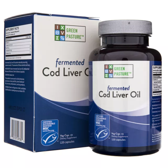 Green Pasture Blue Ice Fermented Cod Liver Oil 120 Kapseln