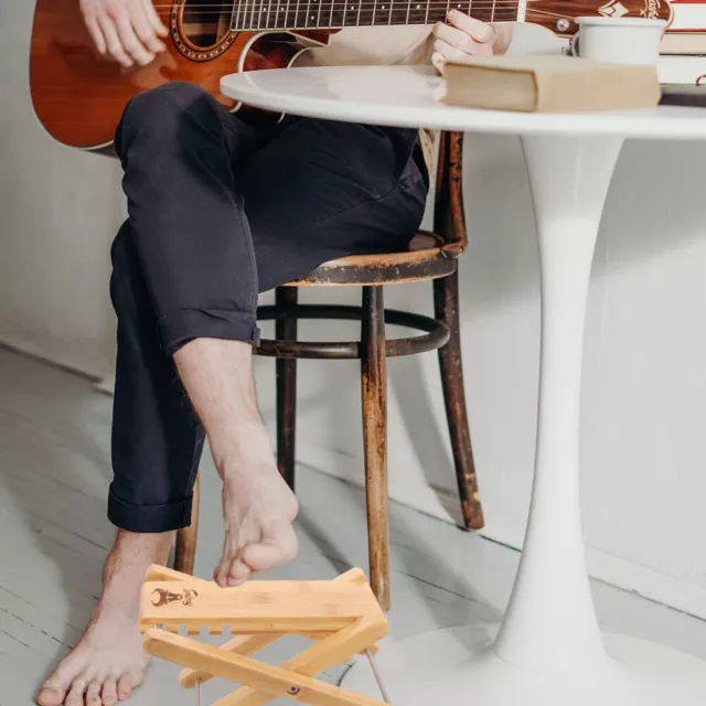 Wooden Guitar Foot Stool Adjustable Height Non-slip Foldable Footrest- 2