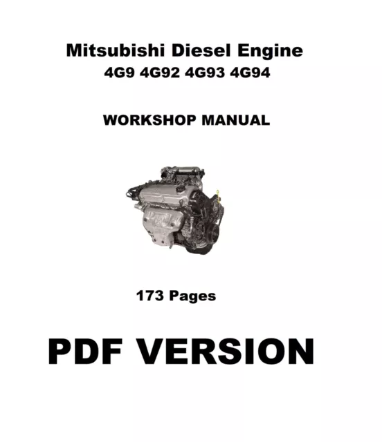 Mitsubishi 4G9 4G92 4G93 4G94 Series Engine Repair Workshop Manual - PDF Version