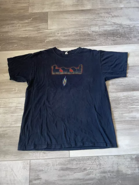 Vintage Tool 2002 Flame Tee Black T-Shirt Double Sided Short Sleeve Sz Large