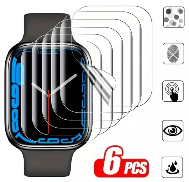 ✅6X 3D Hydrogel Folie für Apple Watch Series 9 / 8 / 7 / 6 / 5 / 4 Ultra Schutz✅