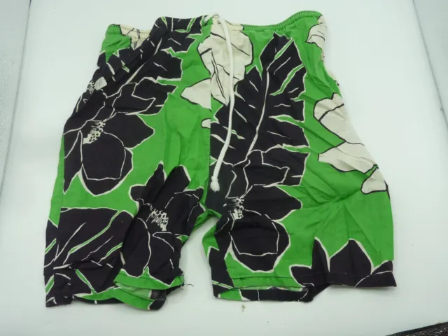 Vintage Sea Mark Mens/Boys Swimming Trunks Swim 1980s Hawaiin Pattern Shorts
