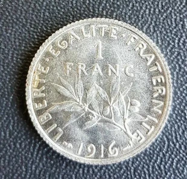 France - Francia - French Coin - Monnaie De 1 Franc Semeuse 1916 Spl Argent.