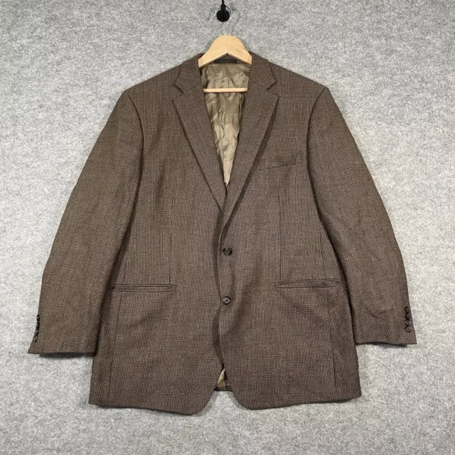 LAUREN RALPH LAUREN Blazer Mens 46 L Brown 100% Wool Tweed Sports Coat Jacket