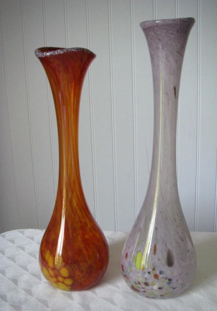 VASE BOUTEILLE VERRE Soufflé Non Signé scandinave , morin, ?? vintage