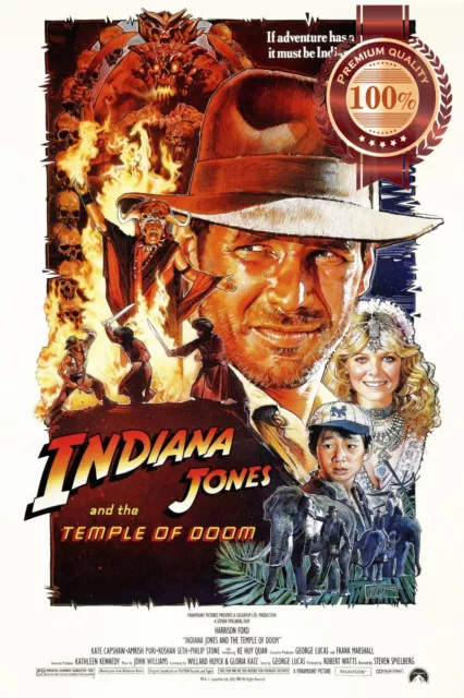 Indiana Jones And The Temple Of Doom 1984 80 Original Movie Print Premium Poster