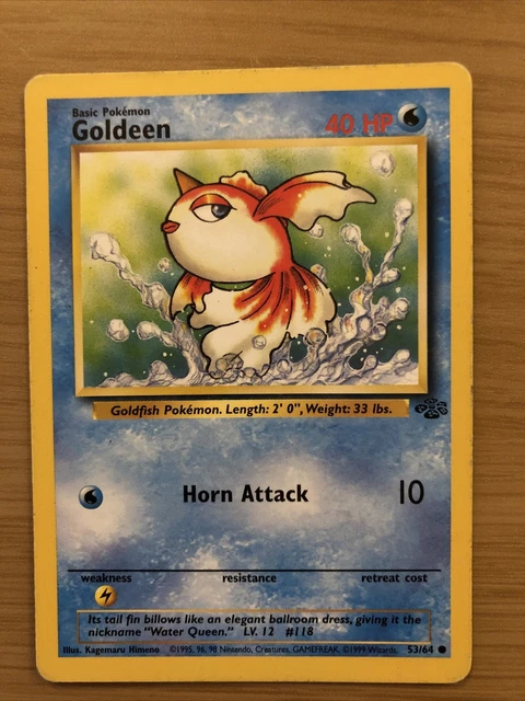 Goldeen Pokemon Card - 53/64 - Jungle Set - Mint Condition