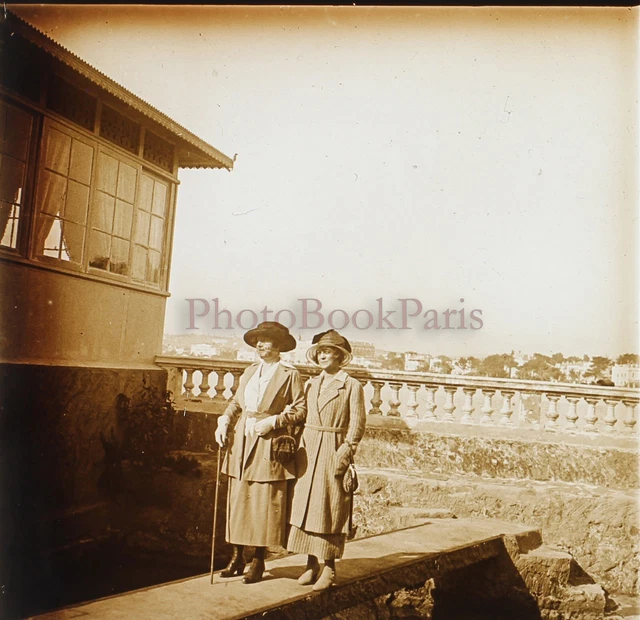 FRANCE Cannes Côte d’Azur Mode c1900 Photo Stereo Plaque verre V26L5n2