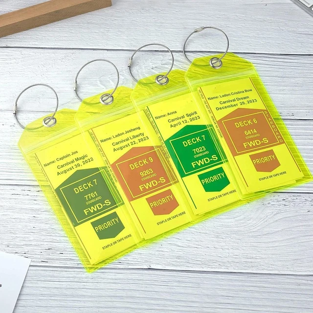 4pcs Clear Luggage Tag Holder PVC Cruise Tag Cruise Luggage Tag  Office
