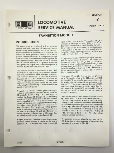 Transition Module Locomotive Service Manual SD40-2 1983 EMD AA233