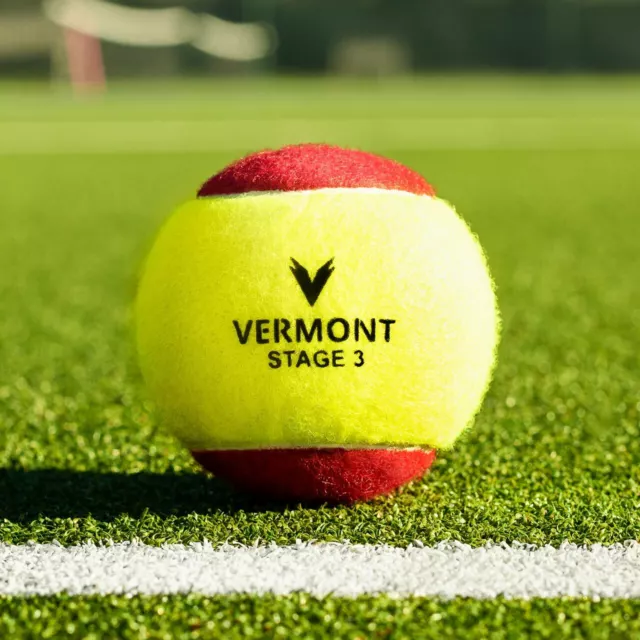 Vermont Mini Red Tennis Balls [Stage 3] | 36 ITF Approved Balls Coaching Bucket 3