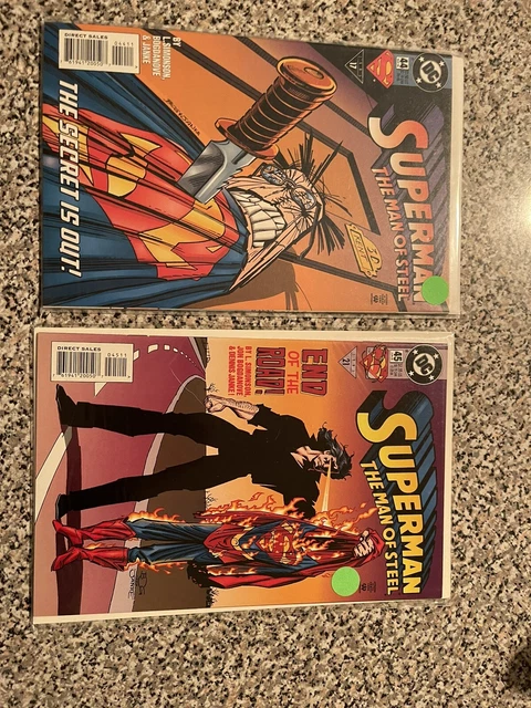 Superman The Man Of Steel 44 45 Lot Of 2 Dc Comic Books Kal-El Clark Lois Lane