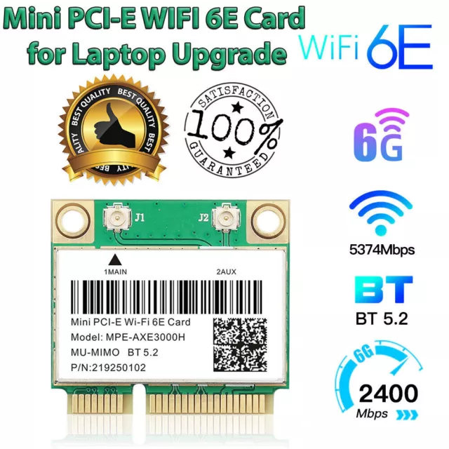 Mini carte sans fil PCI-E WiFi 6E Bluetooth 5.2 802.11n/AC/AX pour mise à...