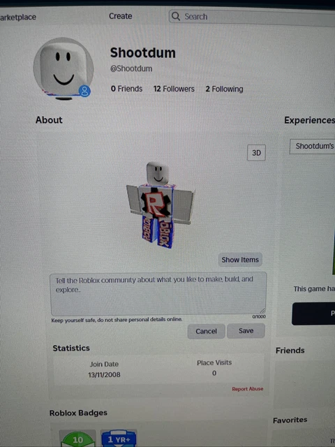 2008 ROBLOX ACCOUNT /Perfectly Legit Business Hat/ 4700 Rap Cheap