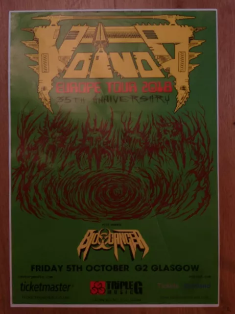 Voivod -- Glasgow 2018 live music band show tour memorabilia concert gig poster.