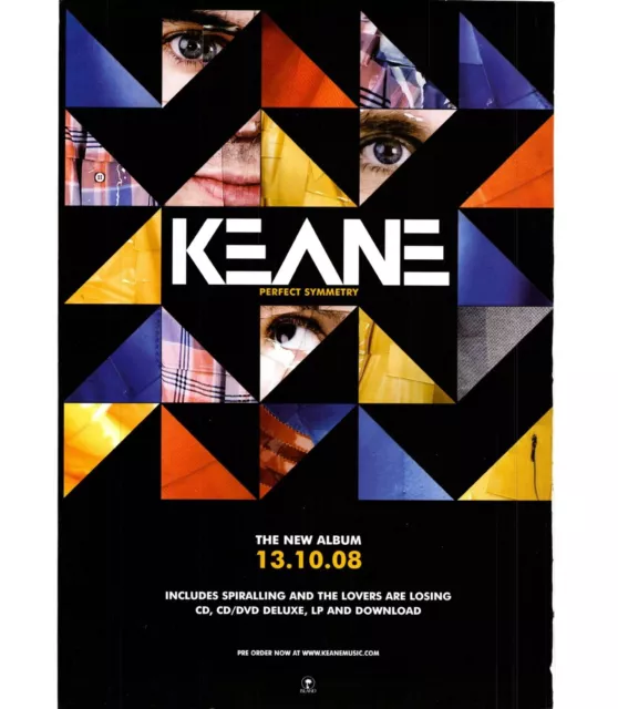 Framed Magazine Single/Album Advert 11X9" Keane : Perfect Symmetry