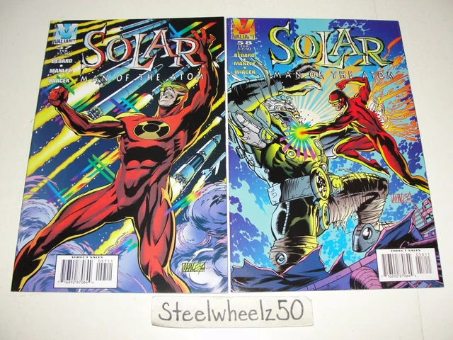 Solar Man Of The Atom #57 & 58 Comic Lot Valiant 1996 Antony Bedard Mike Manley