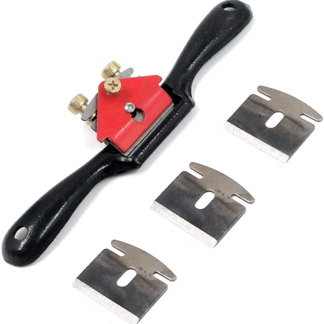 Metal Spokeshave Adjustable Spoke Shave Woodworking Hand Cutting Tool W/ Blades.