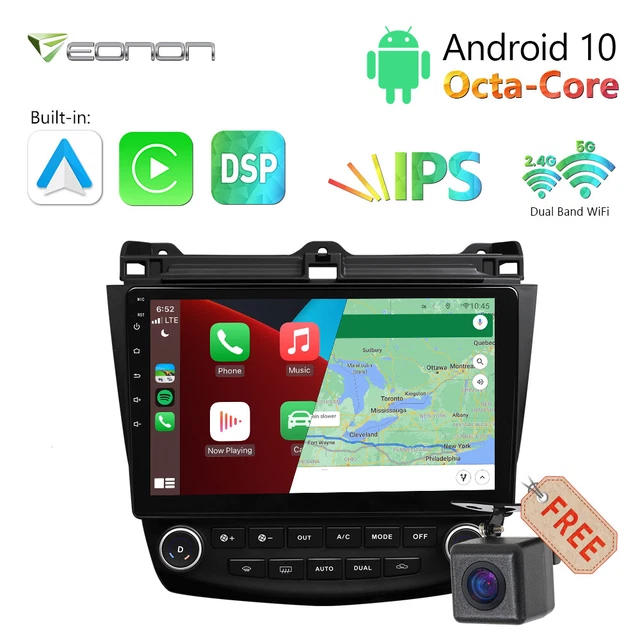 CAM+Android 10.1" Car Radio Stereo GPS Navigation DSP for Honda Accord 2003-2007