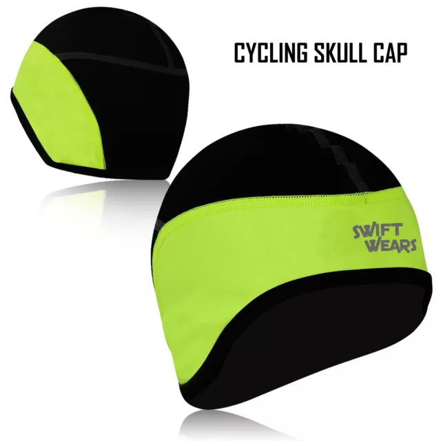 Winter Thermal Cycling Skull Cap Bike Motorbike Under Helmet Hat Softshell Black