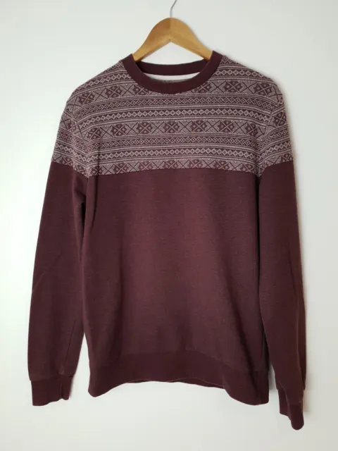 ❤️ RIVER ISLAND burgundy casual everyday pullover sweatshirt size M 358