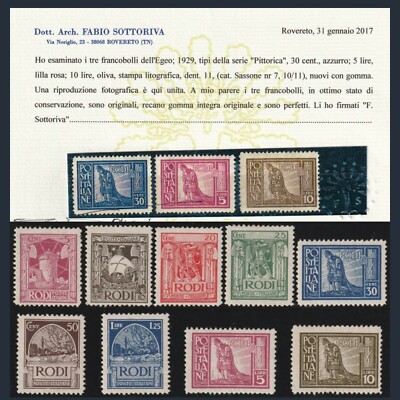 1929 Egeo Pittorica serie n Colonie 3/11 Nuovi * 