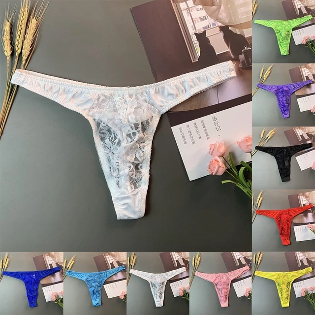 Culotte Dentelle Florale Sissy Pour Homme - Sans Entrejambe (G-String/Thong) - Taille Unique - Neuf Avec étiquettes