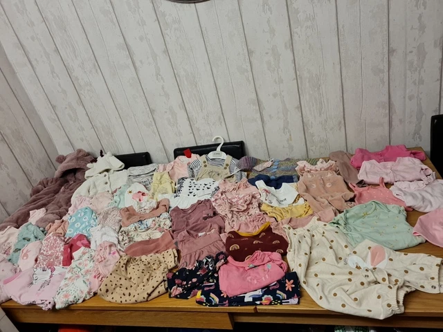 Baby Girls Clothes Bundle. 61 Items First size, Newborn & 0-3 Months