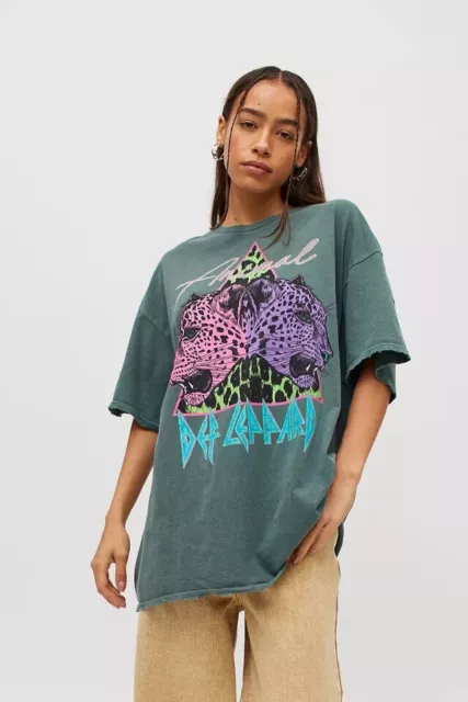 T-SHIRT FEMME URBAN Outfitters X Def Leppard animal vintage ...