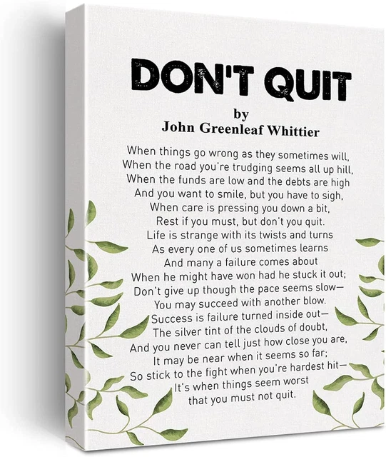 Dont Quit Inspirational Poem FOR SALE! - PicClick UK