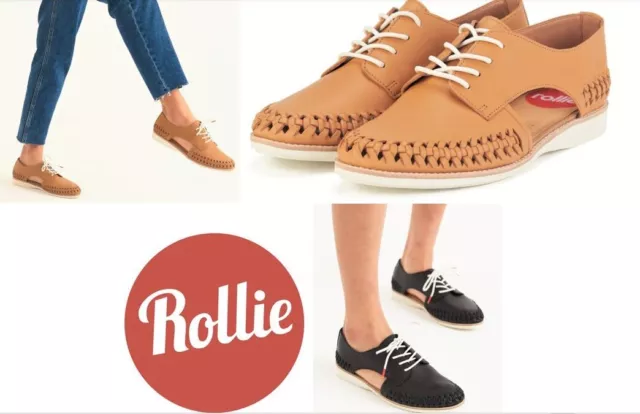 New Rollie Nation Shoes leather Derby open casuals Rollie Sidecut Woven Rollie